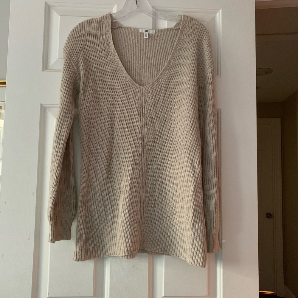 Tan v-neck sweater from Nordstrom